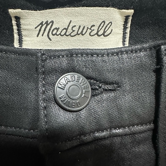 Madewell Stovepipe Jeans in True Black Wash: Coated Edition Size 27 EUC - Picture 3 of 5